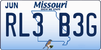 MO license plate RL3B3G