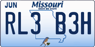 MO license plate RL3B3H