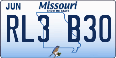 MO license plate RL3B3O