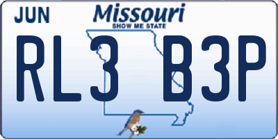 MO license plate RL3B3P