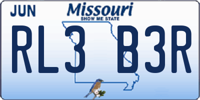 MO license plate RL3B3R
