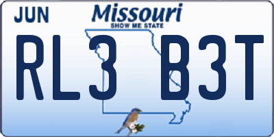 MO license plate RL3B3T