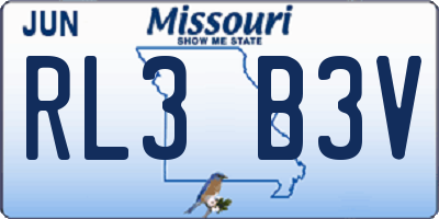 MO license plate RL3B3V