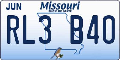 MO license plate RL3B4O