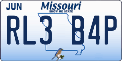 MO license plate RL3B4P
