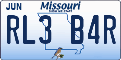 MO license plate RL3B4R