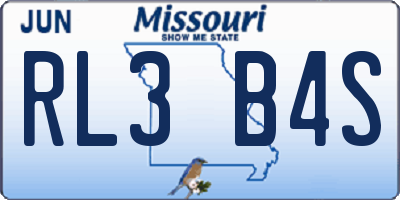 MO license plate RL3B4S