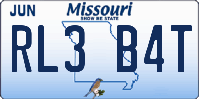 MO license plate RL3B4T
