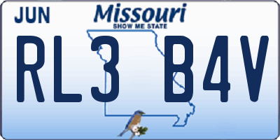 MO license plate RL3B4V
