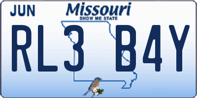 MO license plate RL3B4Y