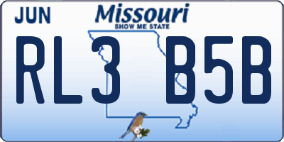 MO license plate RL3B5B