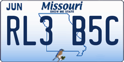 MO license plate RL3B5C