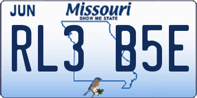 MO license plate RL3B5E