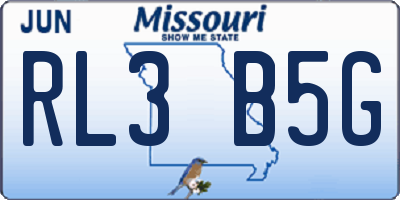 MO license plate RL3B5G