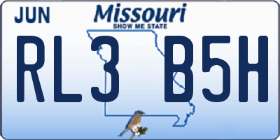 MO license plate RL3B5H