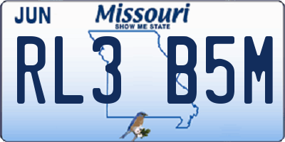 MO license plate RL3B5M