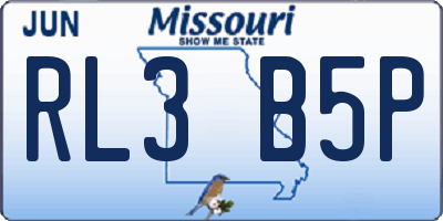 MO license plate RL3B5P