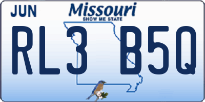 MO license plate RL3B5Q