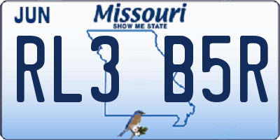 MO license plate RL3B5R