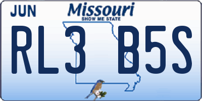 MO license plate RL3B5S