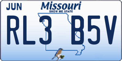 MO license plate RL3B5V