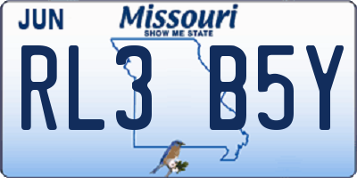 MO license plate RL3B5Y