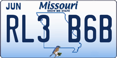 MO license plate RL3B6B
