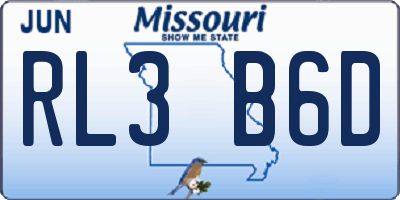 MO license plate RL3B6D