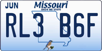 MO license plate RL3B6F