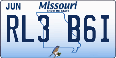MO license plate RL3B6I