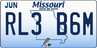 MO license plate RL3B6M