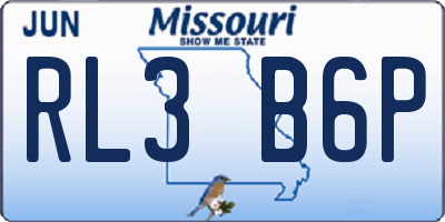 MO license plate RL3B6P