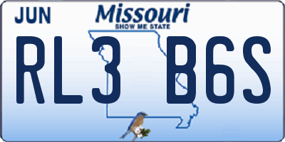 MO license plate RL3B6S