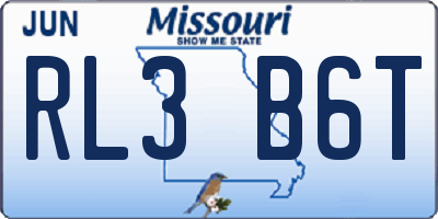 MO license plate RL3B6T