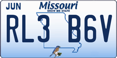 MO license plate RL3B6V