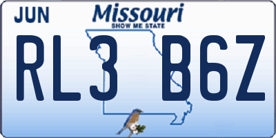 MO license plate RL3B6Z