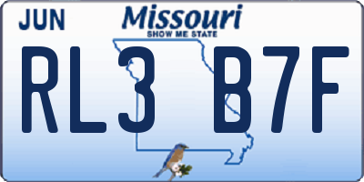 MO license plate RL3B7F