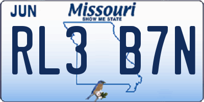 MO license plate RL3B7N