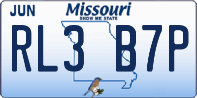 MO license plate RL3B7P