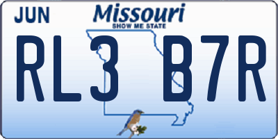 MO license plate RL3B7R