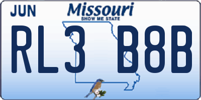 MO license plate RL3B8B