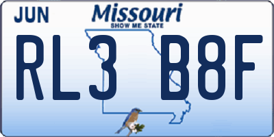 MO license plate RL3B8F