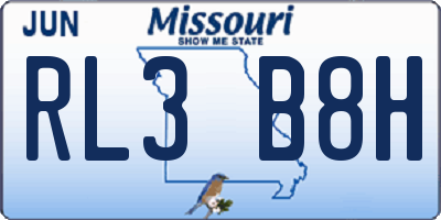 MO license plate RL3B8H
