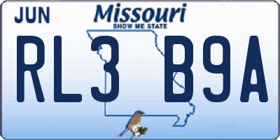MO license plate RL3B9A