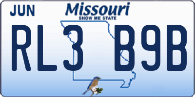 MO license plate RL3B9B