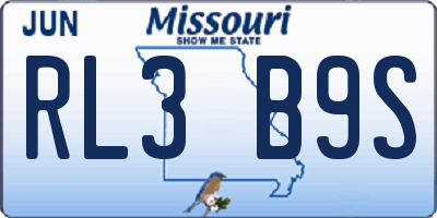 MO license plate RL3B9S