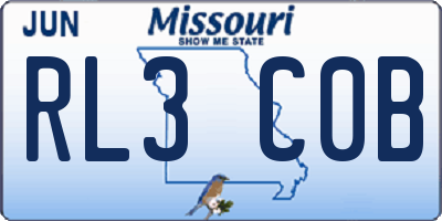 MO license plate RL3C0B