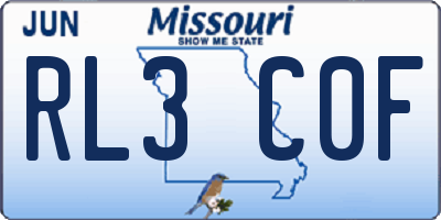 MO license plate RL3C0F