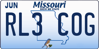 MO license plate RL3C0G