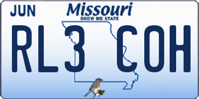 MO license plate RL3C0H